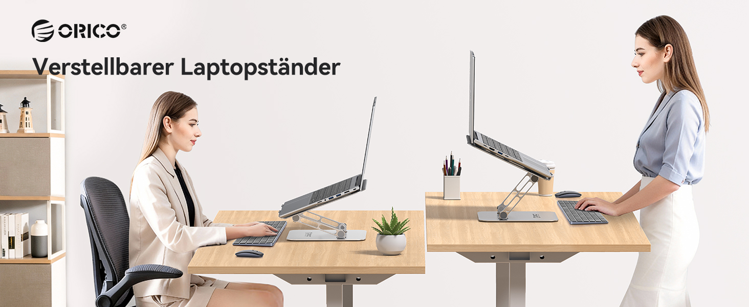 Підставка для ноутбука Orico ST11, регульована висота, складна, алюміній, вентильована, ергономічна, сумісна з MacBook Air/Pro та ноутбуками 10–17