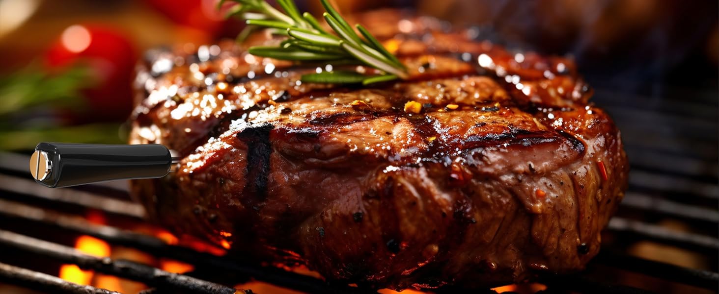 Бездротовий термометр для м'яса з Bluetooth, дальність 150м, IP67, з рецептами, для приготування, гриля та BBQ, INT-11XB