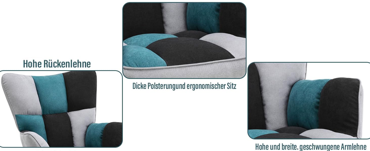 Крісло-гойдалка Vielllliving для спальні, до 150 кг, темно-сірий колір, розмір 91x98.5x71 см