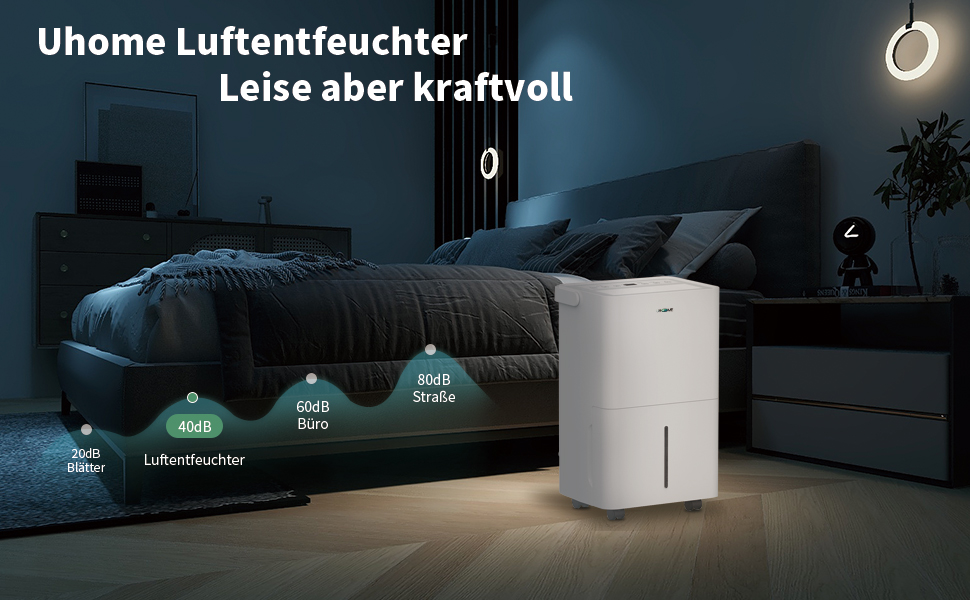 Електричний осушувач повітря Uhome 12L - 54м³, автоматичне вимкнення, сенсор вологості, режим сушіння, фільтр з активованим вугіллям