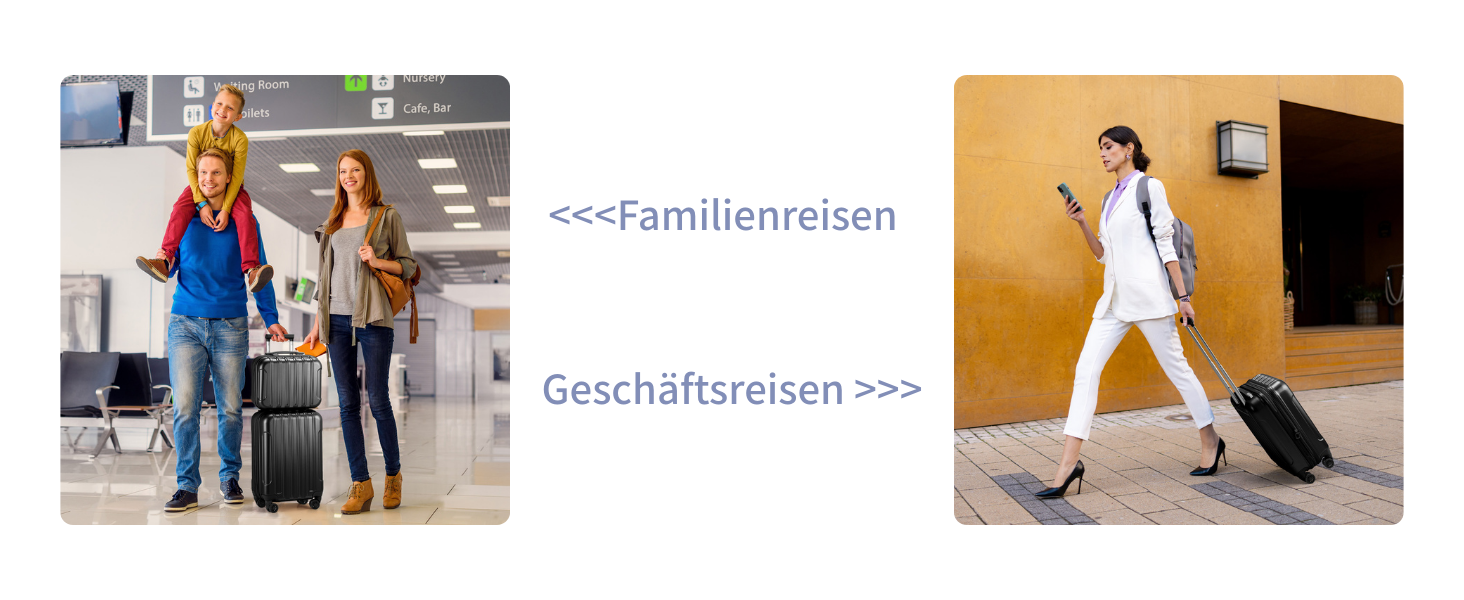 Набір валіз LEADZM 2 шт. з косметичною сумкою, валізи з ABS+PC, телескопічний ручка, ручна поклажа, градієнтний дизайн (чорний)