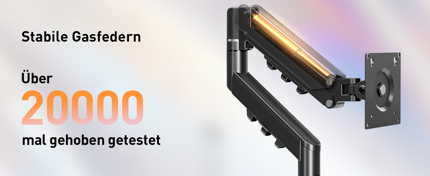 Кріплення для монітора ELIVED EV6013W-DE (білий) – газліфт, регулювання, VESA 75/100 мм, 13-32 дюйми, 2-9 кг