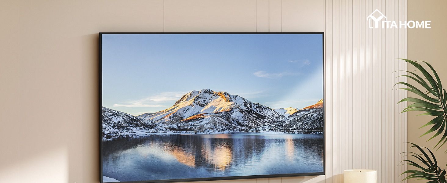 Підвісна тумба під телевізор YITAHOME 140 см з RGB підсвіткою, чорна. Настінна поличка для ТБ з великим об'ємом для вітальні та спальні (180x25x20 см)