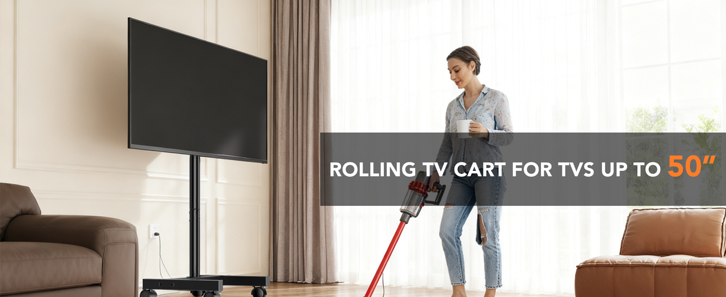 Підставка для телевізора Hemudu на колесах 23-60 дюймів, VESA 400x400, до 35 кг, регульована висота