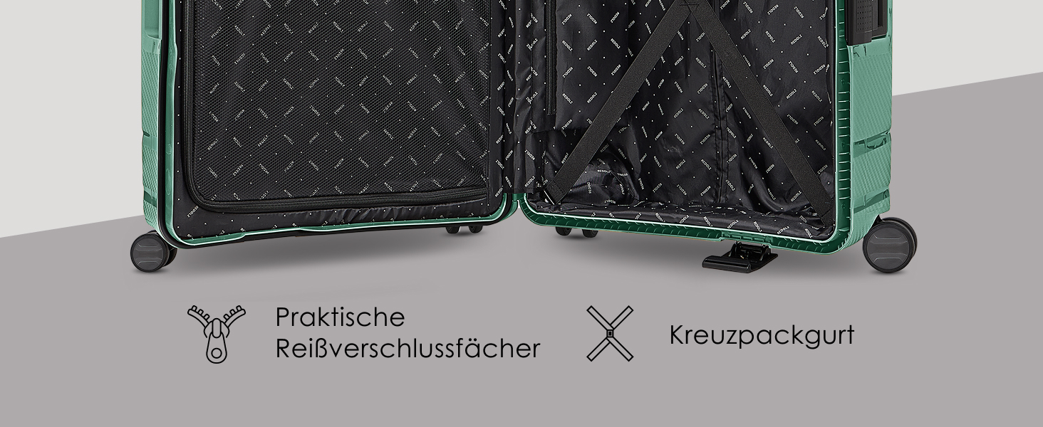 Набір валіз REDOLZ Hartschalen 3-х частинний (Dark Yellow) з TSA-замком | З міцного поліпропілену | 3-х точковий замок | 4 колеса