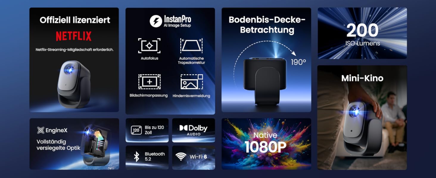 Dangbei N2 mini Smart проєктор: 1080P Full HD, Wi-Fi, Bluetooth, Dolby Sound, Автофокус, для домашнього кінотеатру