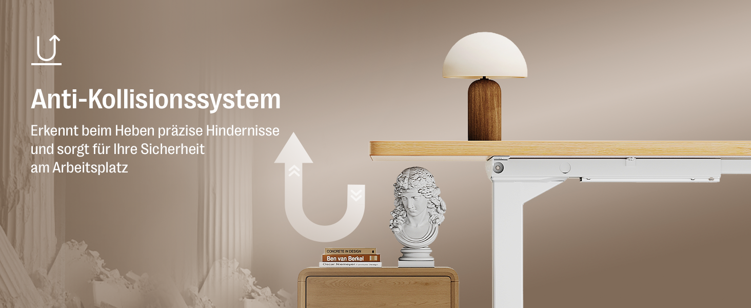 Регульований стіл MAIDeSITe S2 Pro (160x80 см) - електричний, з підняттям, чорний каркас, білий стіл, 160 кг, з захистом від зіткнень