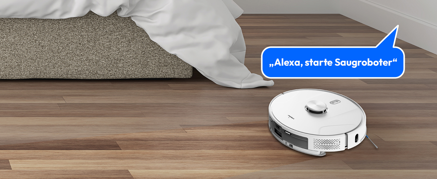 Робот-пилосос MEDION X41SW+ з док-станцією, лазерною навігацією та функцією миття підлоги. Потужність всмоктування 8000Pa, 2-в-1, створення точних карт, зони заборони, підтримка декількох поверхів