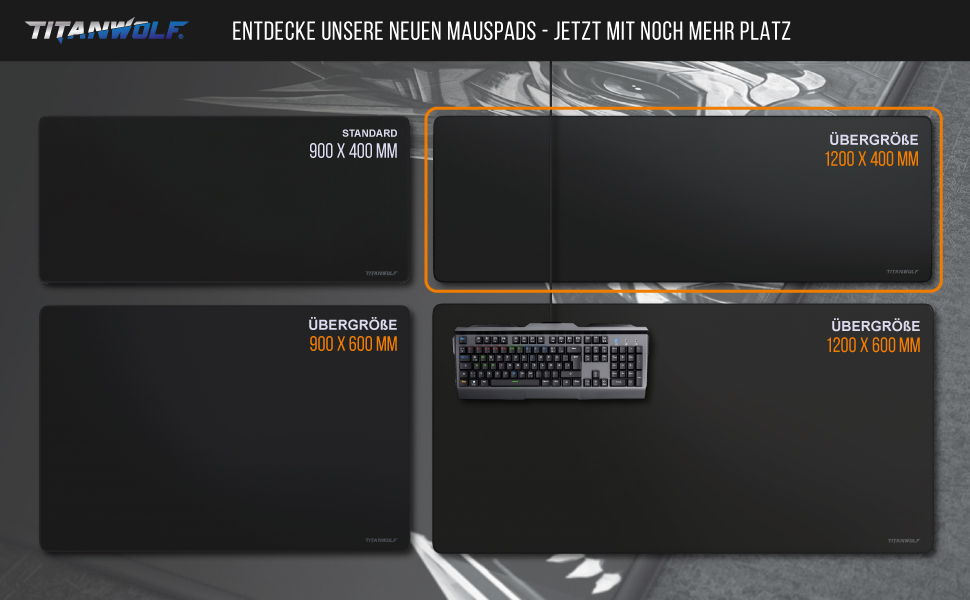 Килимок для миші Titanwolf XXXL 1500x800 мм - великий формат, гнучкий, з гумовою основою, для геймінгу, чорний