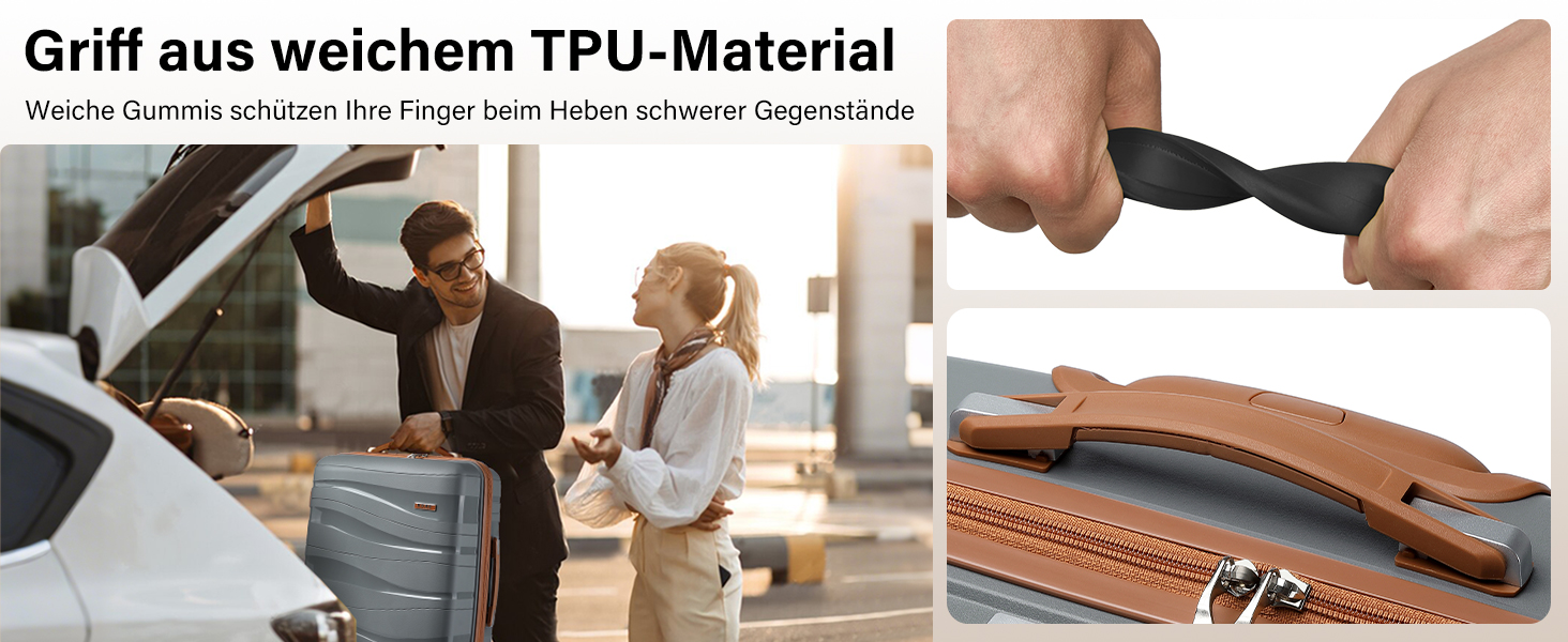 KONO Чемодан середнього розміру 65 см з поліпропілену з TSA замком, 65x46x26.5 см (Крем-білий)