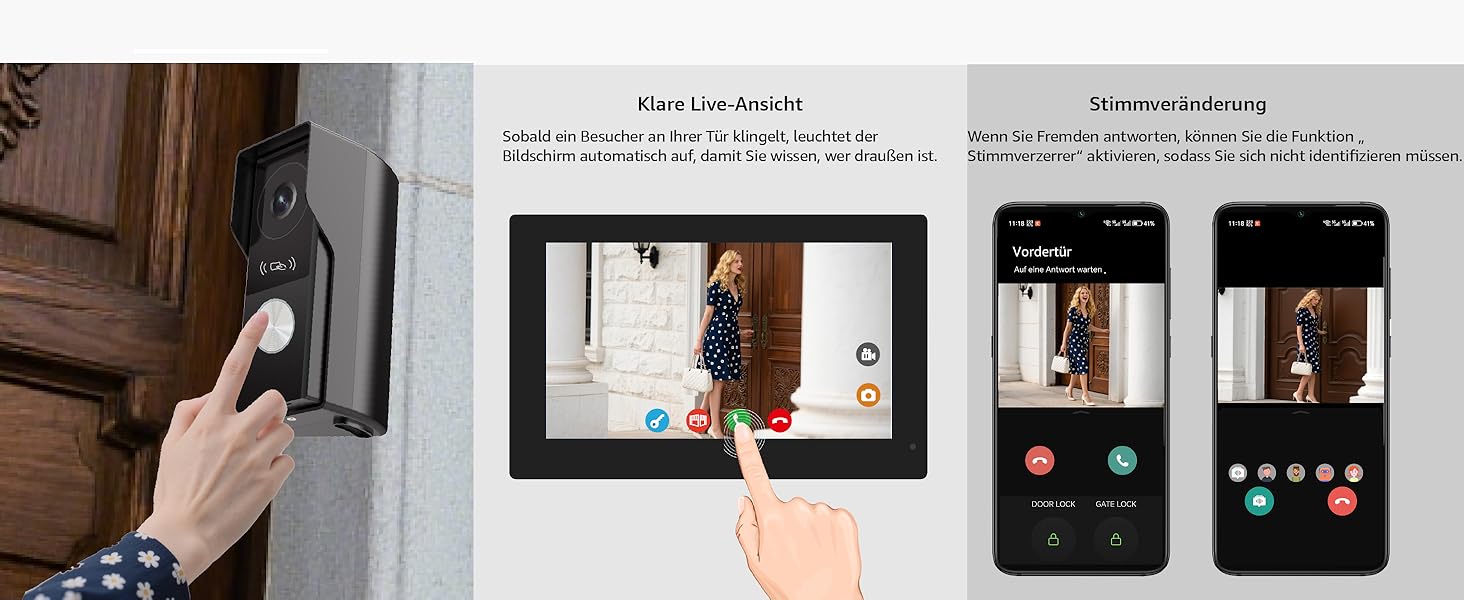 Відеодомофон WiFi з камерою та монітором 7
