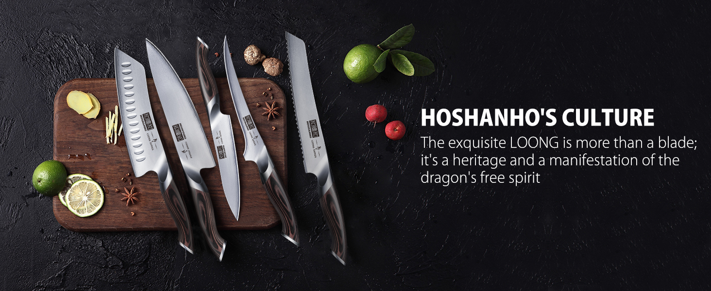 Японський ніж Сантоку HOSHANHO - професійний кухонний ніж з нержавіючої сталі з ергономічною ручкою, подарункова упаковка