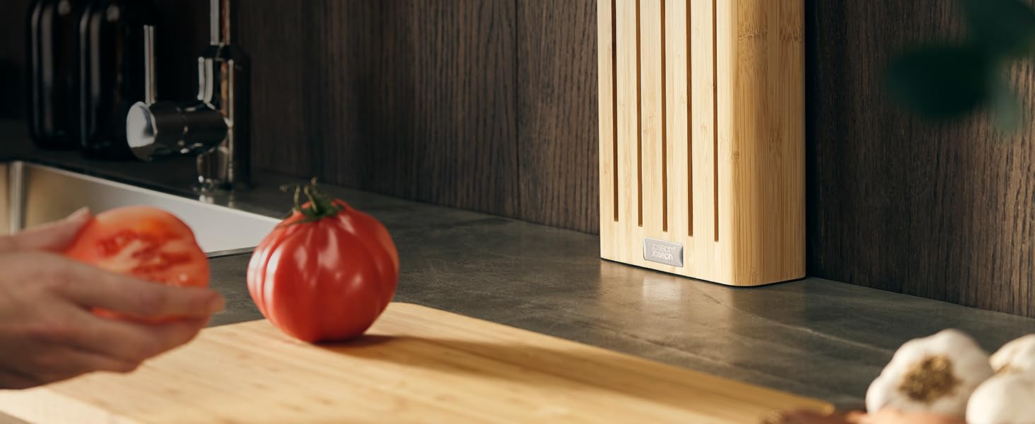 Набір ножів Joseph Joseph Elevate 5 предметів з бамбуковим підставкою