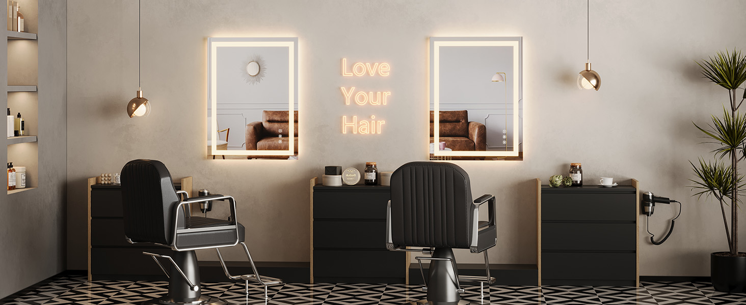 Дзеркало для ванної кімнати Porto Alegre з підсвічуванням, 60x80 см, протизапітніння, 3 кольори світла, регулювання яскравості, LED, сенсорне керування, прямокутне