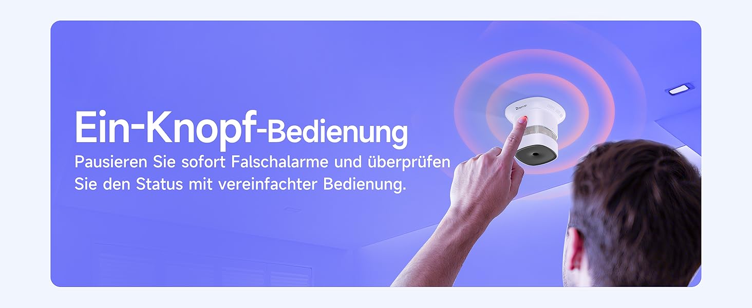 Набір датчиків диму Heiman Mini – 5 шт. з фотоелектричним сенсором, 10 років роботи від батареї, сертифікація EN14604, TÜV, CE, UKCA, DBI, 85 dB, преміум-дизайн