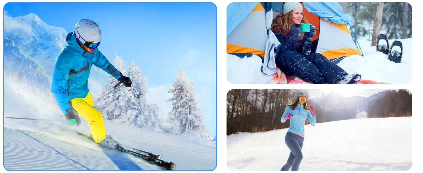 Електричні грілки для рук FANDLISS з магнітом, 10000mAh, 2 шт., з двостороннім нагрівом, USB, багаторазові, 3 рівні нагріву, для відпочинку на природі, гольфу, кемпінгу (3 жовті + чорні)