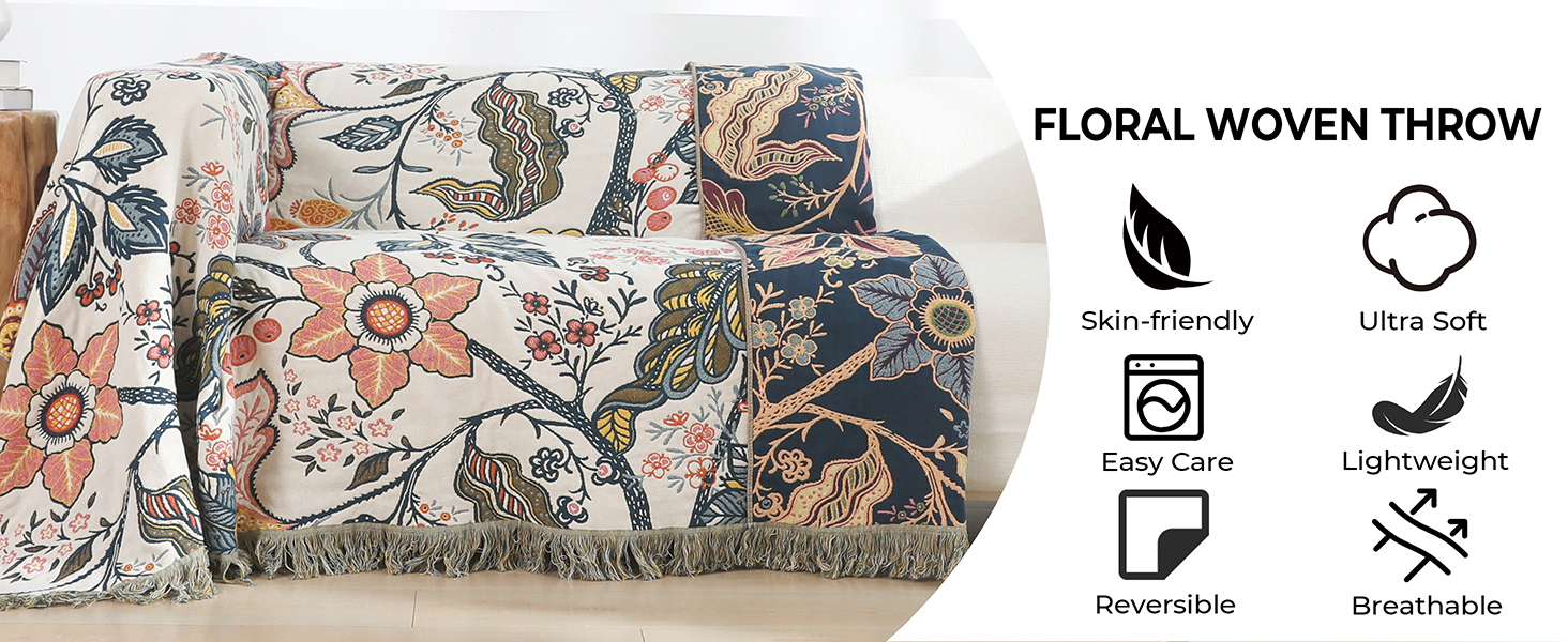 Плед Boho з 100% бавовни, стиль кантрі, 150x200 см, колір гранат