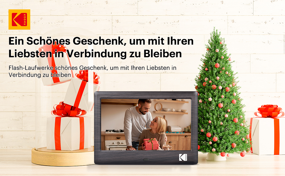 Цифровий фотоальбом Kodak 10 дюймів з Wi-Fi, акумулятор 4000mAh, 32GB, IPS HD сенсорний екран, автоповорот, для обміну фото та відео