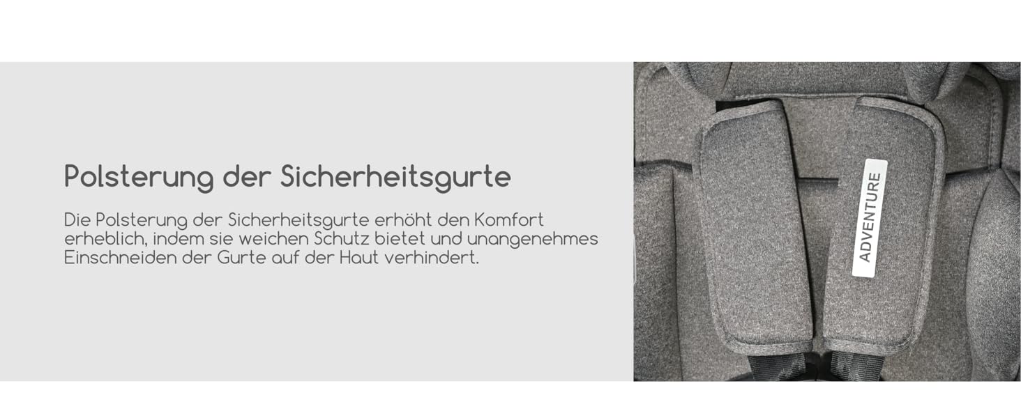 Автокрісло Lorelli Adventure i-Size 9-36кг, сіре - з регульованою підголівником та 5-точковим ременем безпеки