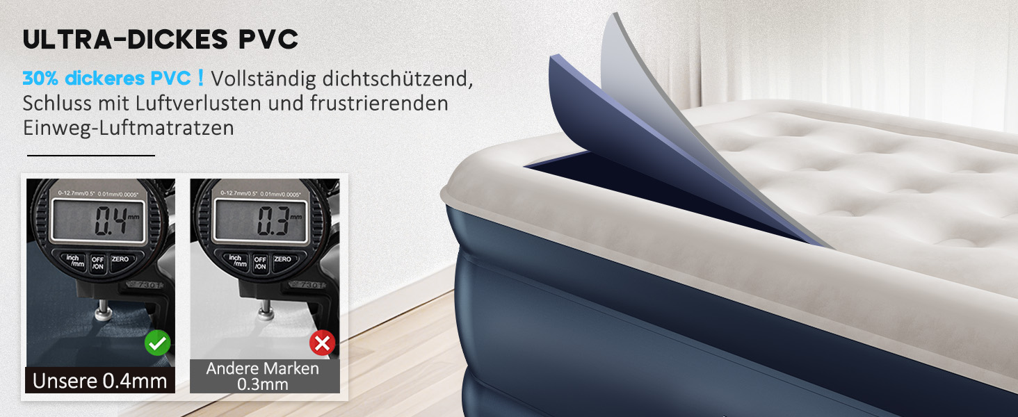 Надувний матрац NALONE для 2 осіб з самонадуваємою системою та вбудованим насосом, для кемпінгу та дому (Twin XL)