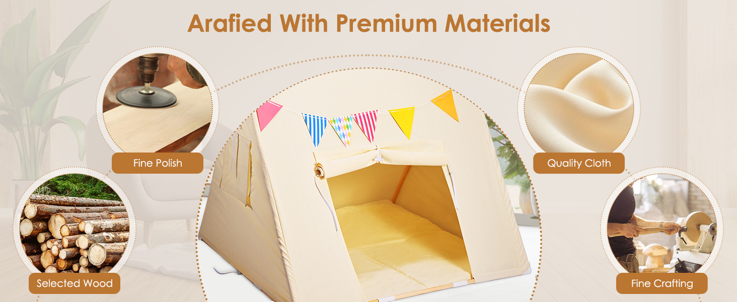 Дитячий намет Yontwe трикутної форми з килимком для гри в приміщенні. Ігровий будиночок для дітей, намет-халапа для дівчаток та хлопчиків, декор для дитячої кімнати.