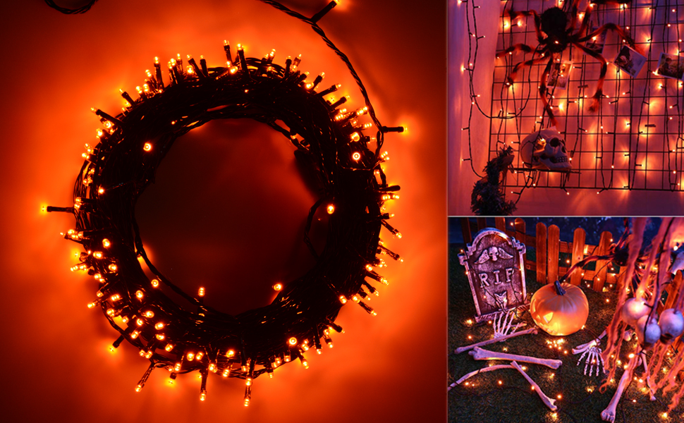 Гірлянда світлодіодна Halloween Orange 35м 320 LED, 8 режимів, вологостійка, для дому та саду