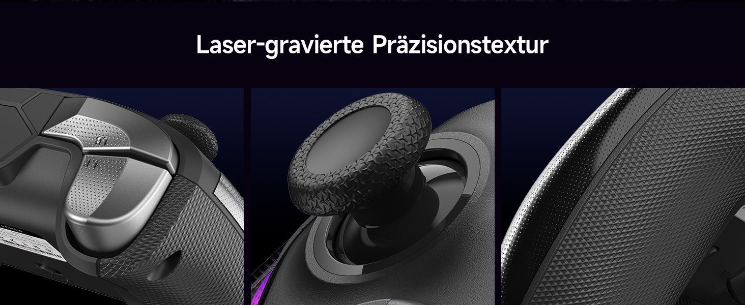 EasySMX D10 Контролер для ПК з зарядною станцією, бездротовий контролер з TMR джойстиком та 2-в-1 тригером, 1000Hz Polling контролер з RGB підсвічуванням для ПК/Switch/Android – Чорний