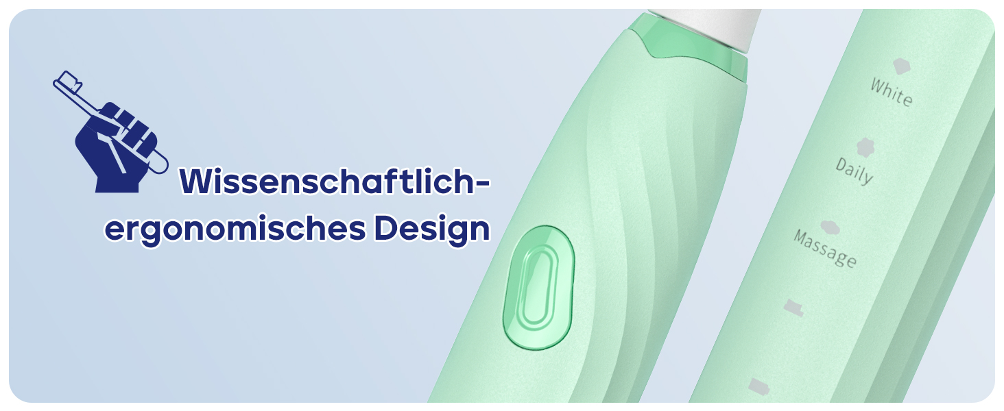 Електрична зубна щітка Seago SG-2316 (зелена) з 10 насадками, тиха, для подорожей, з тримачем та кейсом, ультразвукова, акумулятор 60 днів, таймер для дорослих