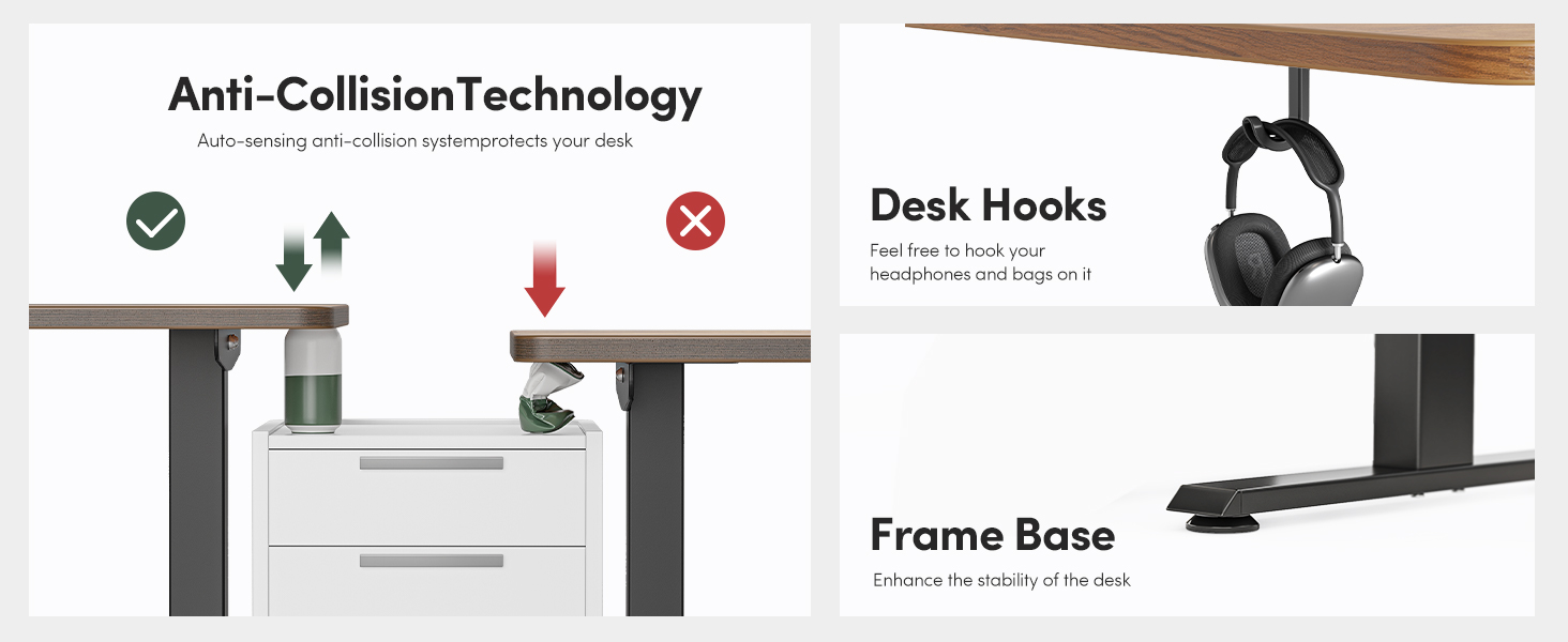 FEZIBO Регульований за висотою електричний стоячий стіл з подвійним ящиком, 120 x 60 см, офісний стіл для дому, стіл-трансформер, комп'ютерний стіл, коричневий 120 × 60 см, коричневий