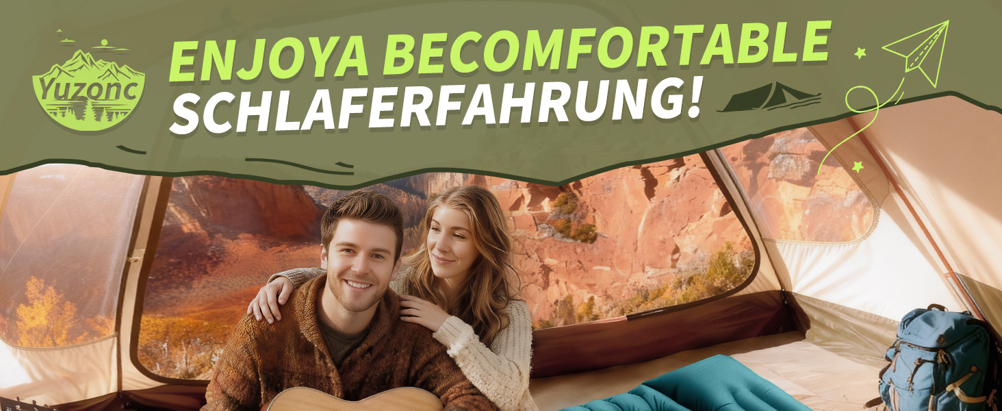 Кемпінговий надувний килимок Yuzonc з вбудованим насосом та подушкою, компактний легкий матрац для походу та пляжу (Темно-зелений)