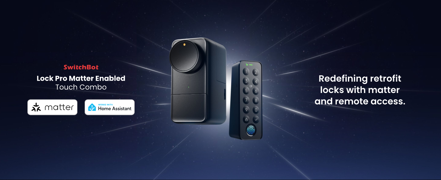 SwitchBot Smart Lock Pro Matter Silver: Розумний замок з акумулятором, Matter, WiFi, підтримка Apple Home, Alexa, Google Home, IFTTT