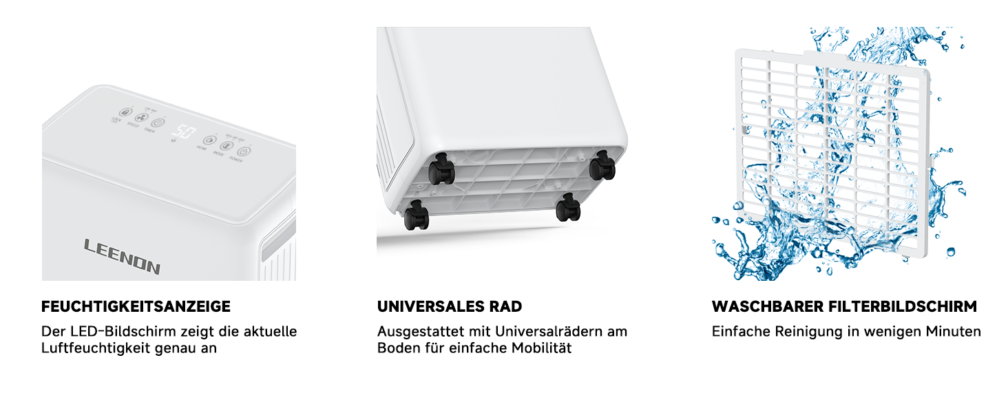 Електричний осушувач повітря 12L/день з таймером, фільтром та захистом від дітей. Тиха робота, смарт-режим, економія енергії, проти цвілі та вологи.