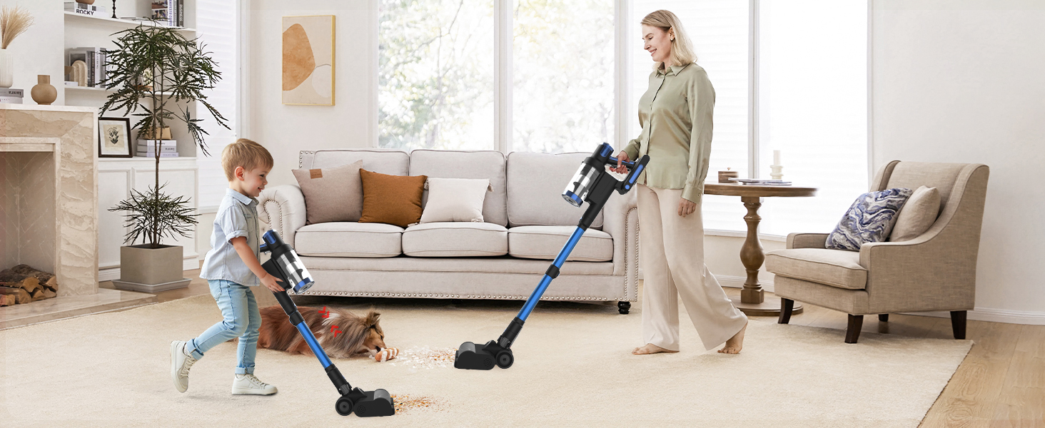 Бездротовий пилосос Nigecue 550W з акумулятором, 45000Pa, 60 хвилин роботи, Smart-дисплеєм, антизаплутувальною щіткою, 1.5L контейнером для сміття, для твердих поверхонь, килимів та шерсті тварин