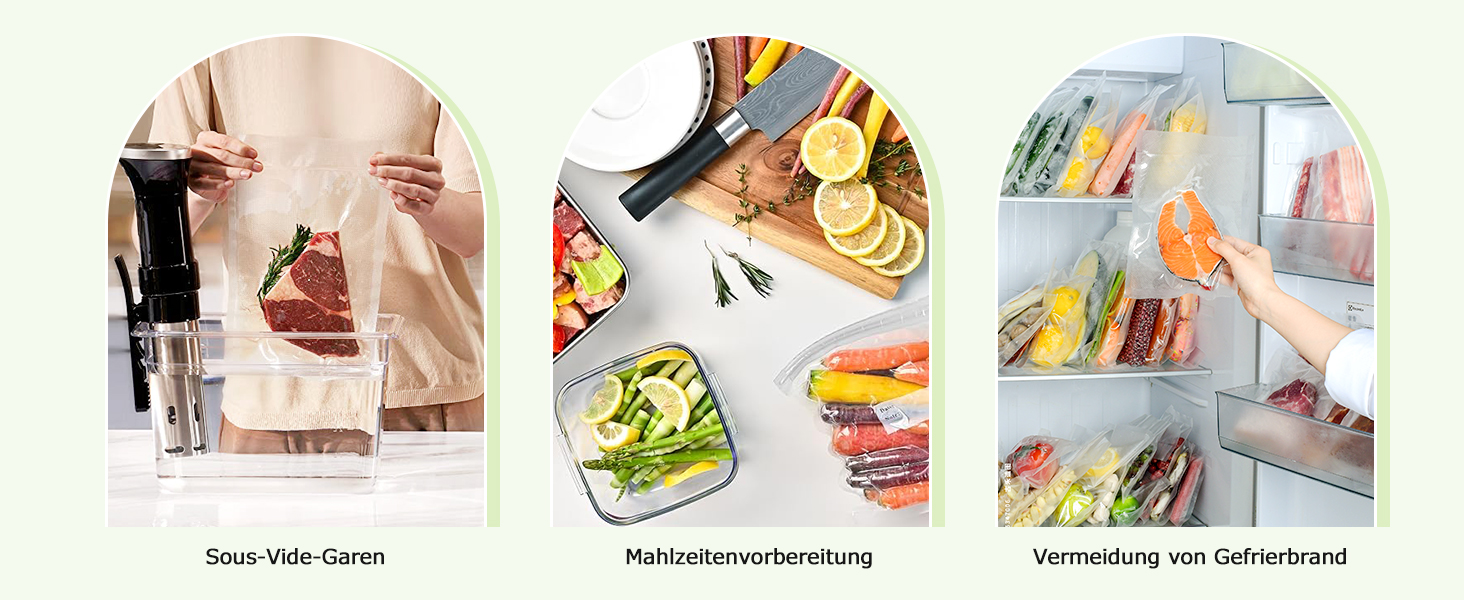 Вакууматор Bonsenkitchen для продуктів, потужний вакуумний пакувальник з 5 режимами, 8 л/хв, технологія Globefish, чорний (комплект: 5 пакетів та 1 рулон)