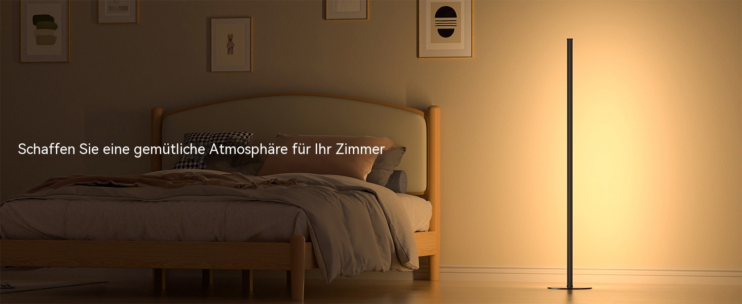 LED торшер для вітальні, білий з пультом ДУ, RGB 16 млн кольорів, синхронізація з музикою, 140 см, кутова лампа для ТБ, спальні, ігрової кімнати