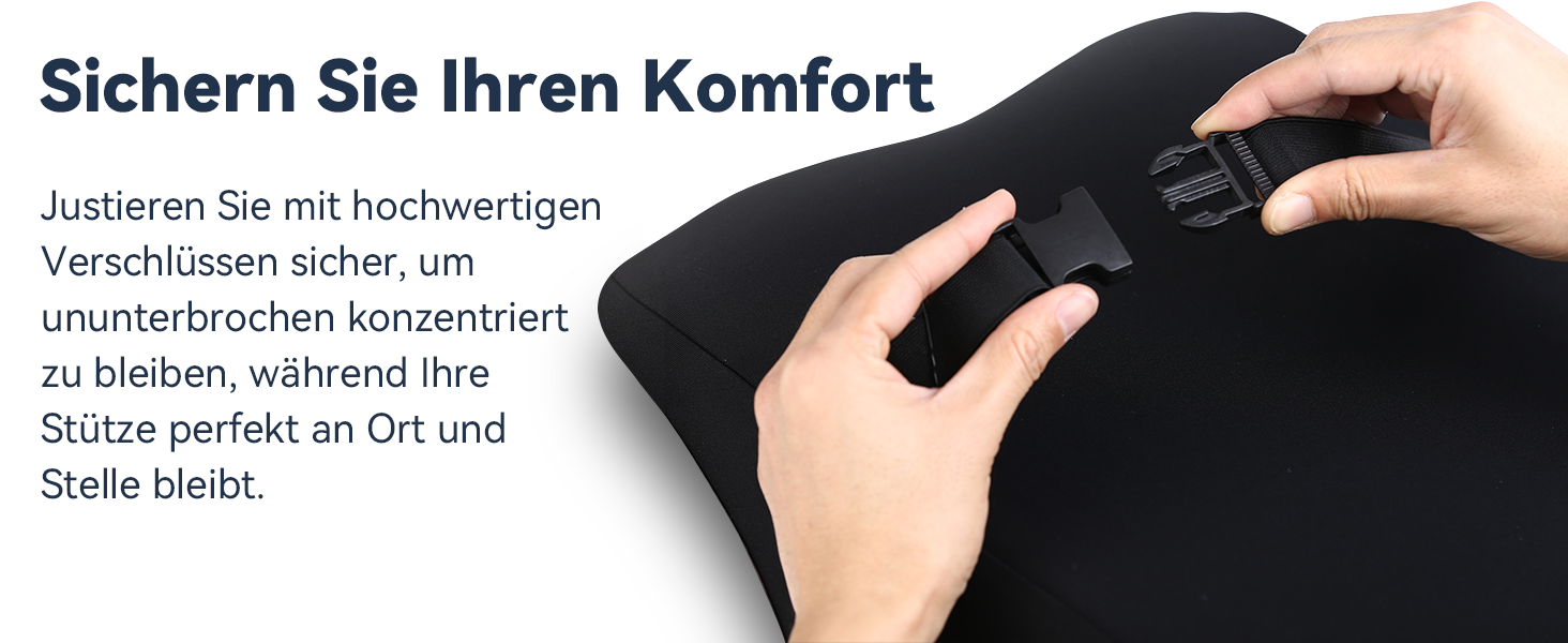 Набір подушок для сидіння з memory foam: для офісного крісла, авто, дому та подорожей. Комфорт спини та сідниць. Чорний колір