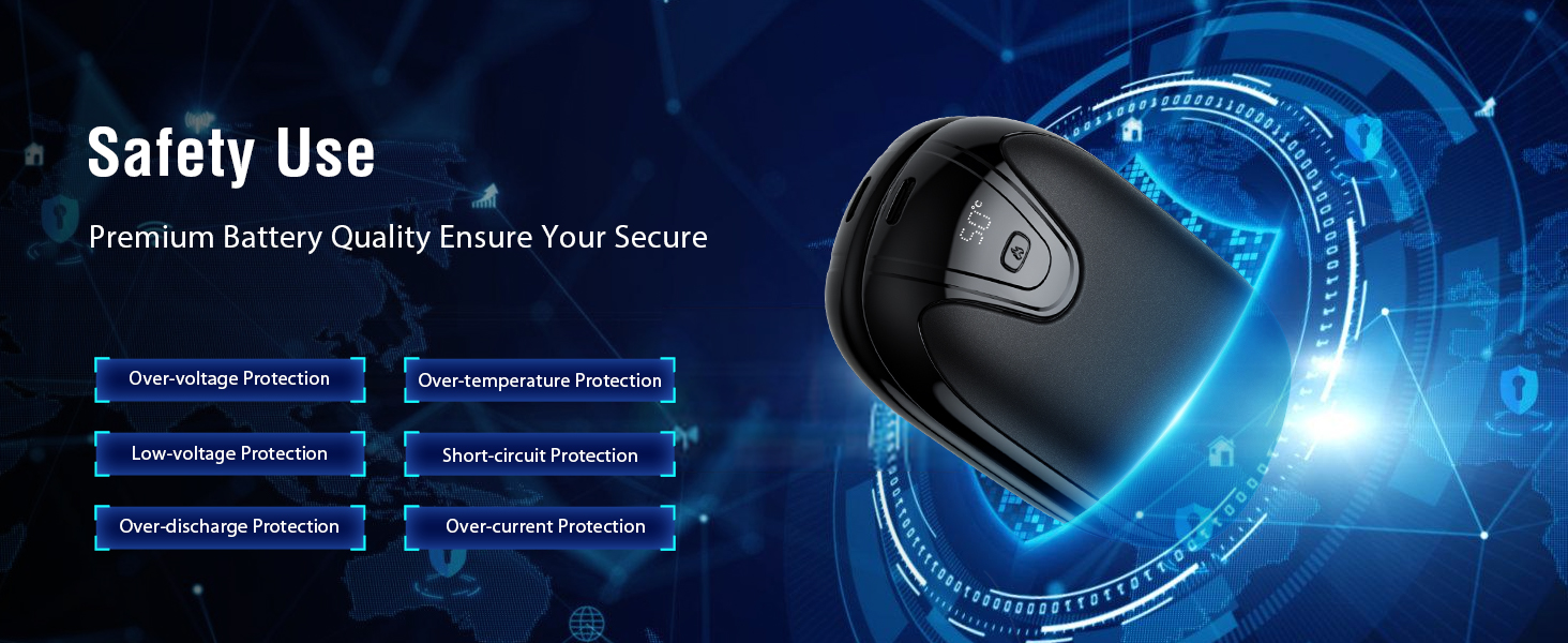 Електричні грілки для рук, набір 2 шт., перезаряджаються, портативні, 3 режими нагріву, ідеальний подарунок для спорту, гольфу, кемпінгу, чорний