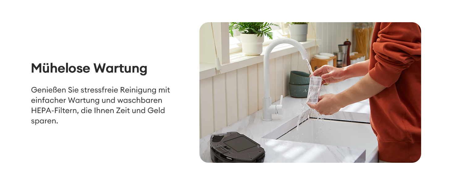 Робот-пилосос Ultenic T10 Lite з функцією миття, LiDAR-навігація, 5000Pa потужність всмоктування, 180 хвилин роботи, для шерсті тварин, килимів та твердих підлог