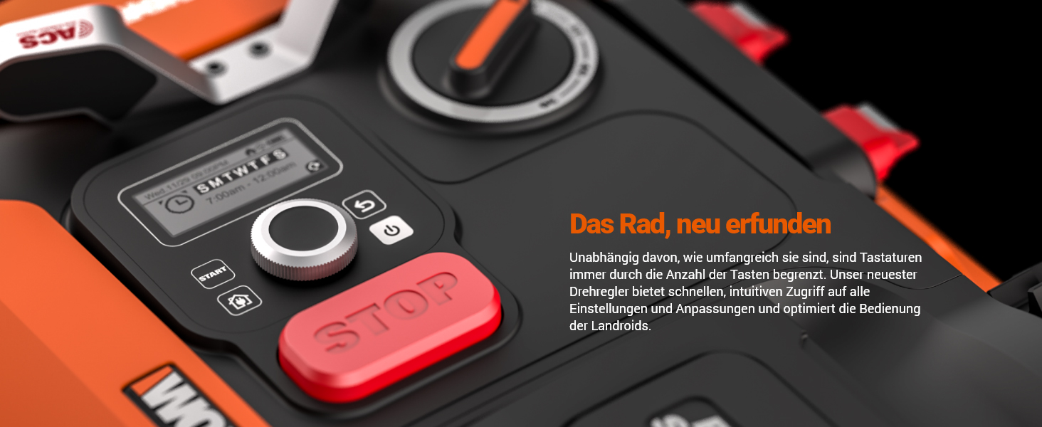 Робот-газонокосачка WORX Landroid Plus WR167E для газонів до 700 м² з обмежувальним кабелем (AIA Navigation, керування через додаток, плаваюче лезо, кут нахилу до 35%, ширина косіння 18 см, висота косіння 30-60 мм, WIFI + Bluetooth)