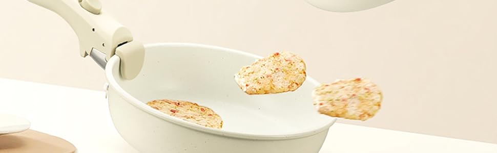 Набір кухонного посуду 11 предметів з антипригарним покриттям, знімні ручки, рожевий. Підходить для індукційних, газових плит, духовки та посудомийної машини. Без PFAS.