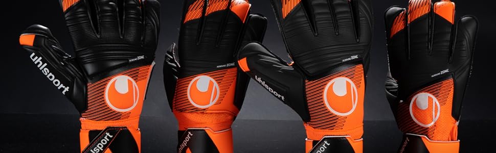 Молодіжні воротарські рукавиці uhlsport (8.5, флуоресцентно-помаранчеві/чорні/білі)