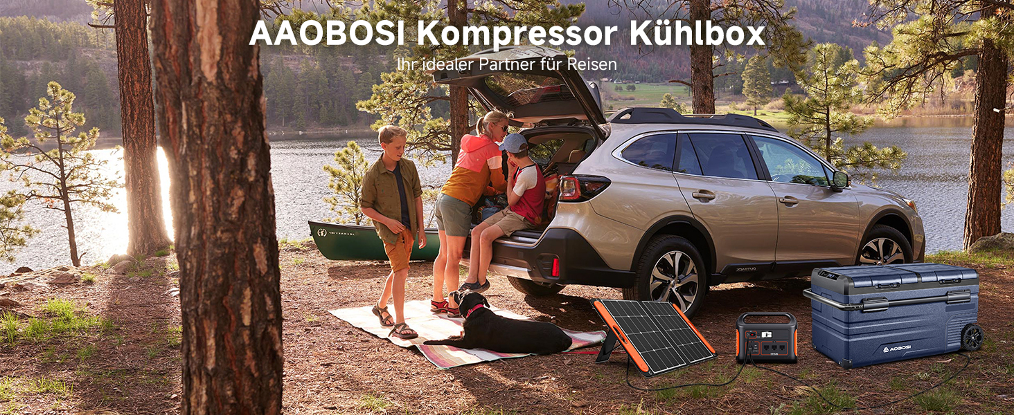 Компактний компресорний холодильник AAOBOSI Dual Zone 75L з Wi-Fi керуванням, USB-портом, 12/24/240V, -20°C до 20°C для авто, вантажівки, човна, кемпінгу