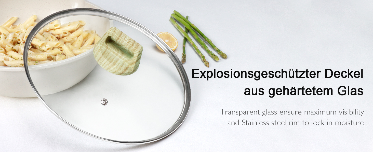 Набір посуду GipP 22 шт. з керамічним покриттям, антипригарний, для миття в посудомийній машині, без PFAS, білий