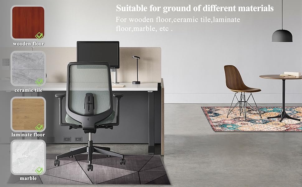 Килимок для захисту підлоги під стілець 90x120 см. Килимок під офісний/ігровий стілець, захист для твердих підлог, антиковзаюча підстилка для стільця.