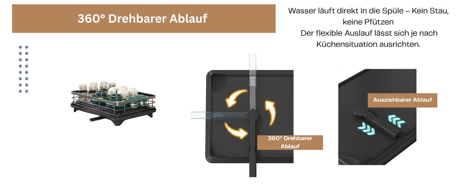 Сушарка для посуду з нержавіючої сталі 2-ярусна Abtropfgestell: компактна, з піддоном, тримачем для столових приладів, 360° вилив