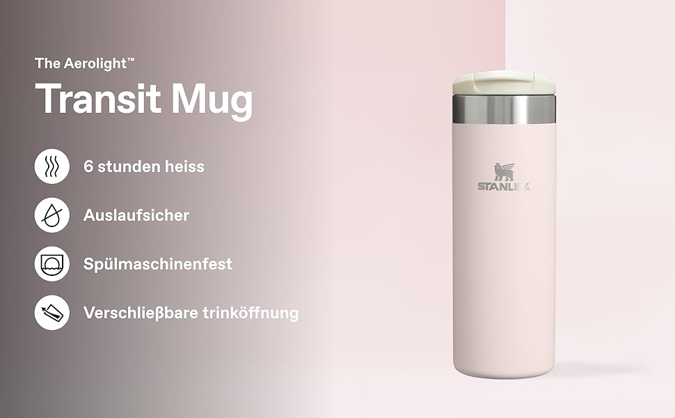 Термокружка Stanley Aerolight Transit 470мл Cream Gloss - Збереження тепла до 6 годин, сумісна з автомобільними тримачами, миється в посудомийній машині