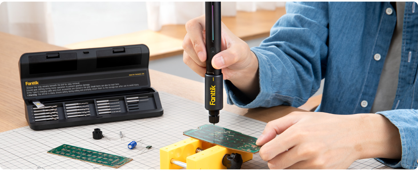 Міні-дрель Fanttik K2 Nano 3.7V з 20 насадками для DIY: для пластику, смоли, ювелірних виробів, алюмінію
