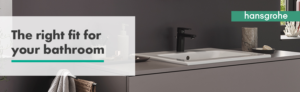 Змішувач для ванної кімнати Hansgrohe Vernis Blend, чорний мат, висота виливу 100 мм, економія води (EcoSmart)