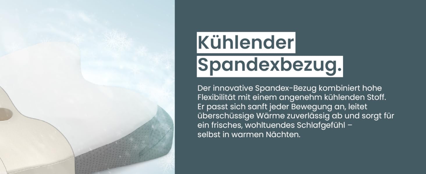 Ортопедична подушка для шиї при болях у шиї з високоякісної піни з пам'яті - Ергономічна подушка для шиї - Подушка для тих, хто спить на боці, спині та животі - Прати при 40°C, 61 x 40 x 12 см, Біла