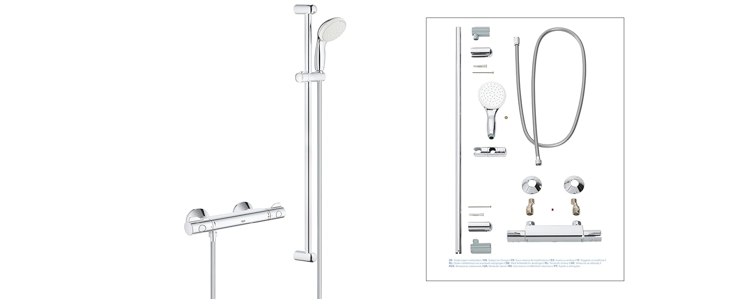 Змішувач для ванни Grohe Grohtherm 800 з термостатом, хром, 34567000 (S-Anschlüsse)